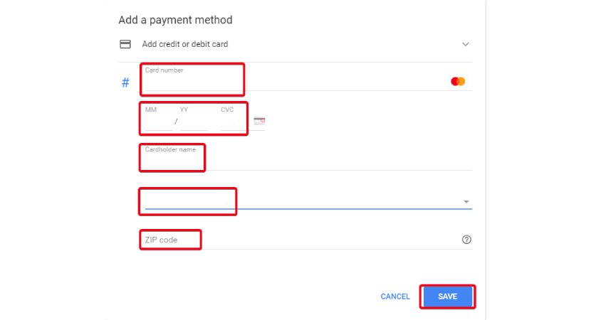 add PlasBit card details to Google Ads