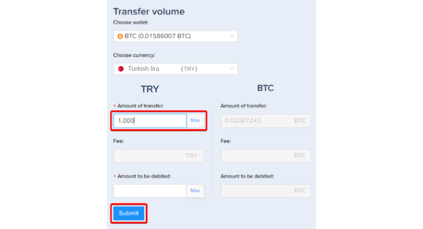 exchange bitcoin to Turkish lira