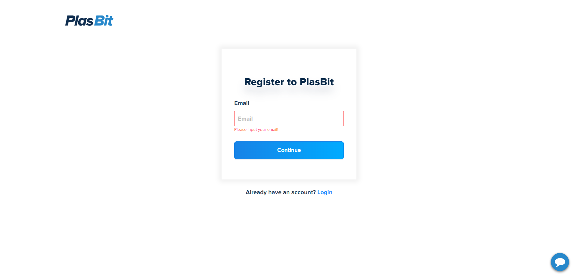 PlasBit Sign up