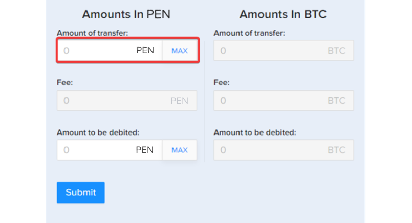 Amount of transfer