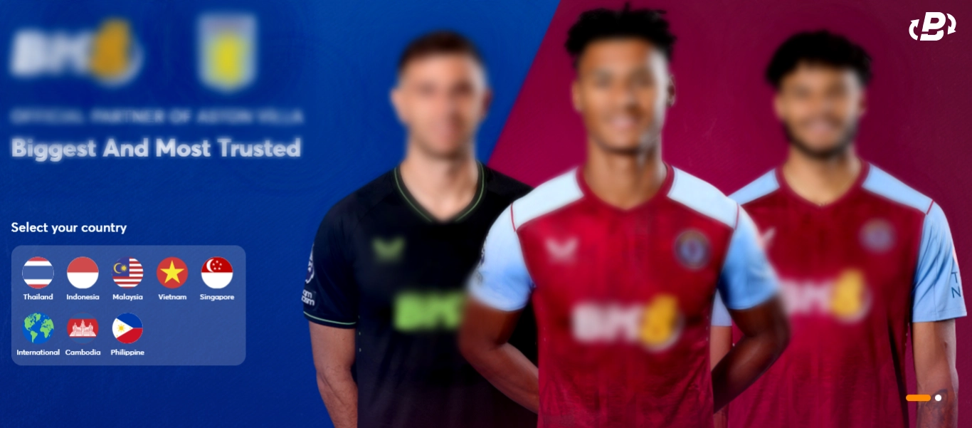 Screenshot of a gambling company